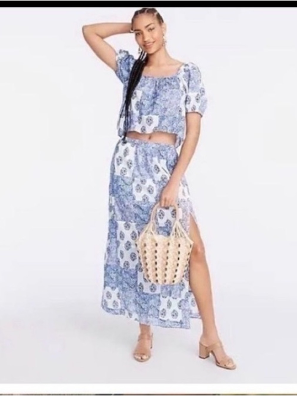 J. Crew maxi skirt Sz XL summer lightweight  resort coverup travel